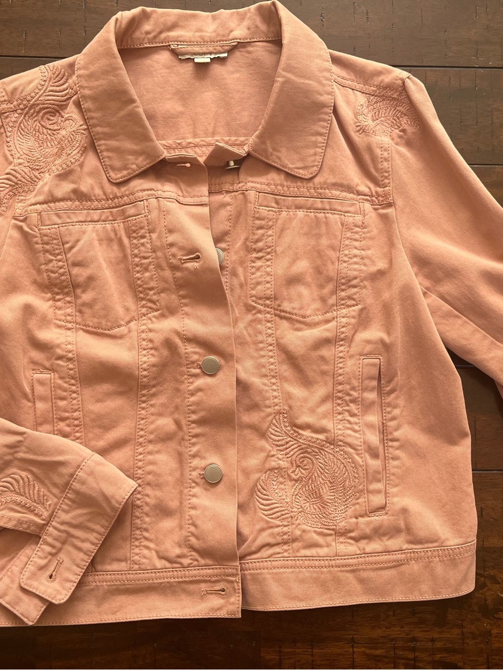 Loft Women’s Denim Jacket Pink Clay Mauve Medium M